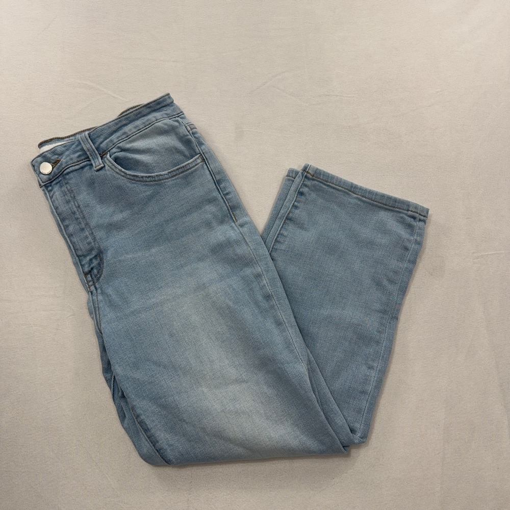 Flying Monkey Jeans‎ Straight Leg High Rise Light Wash Blue Womens Size 31P